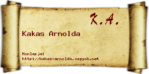 Kakas Arnolda névjegykártya